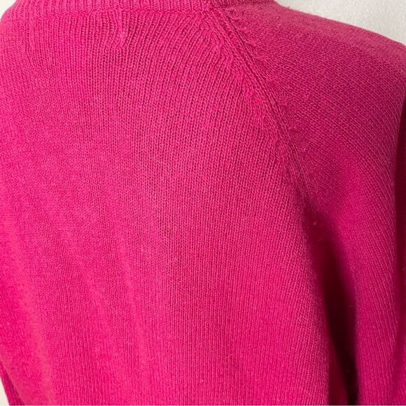Casual Corner Cardigan Sweater Vintage Lambswool Button Front Hot Pink Large - Picture 7 of 9